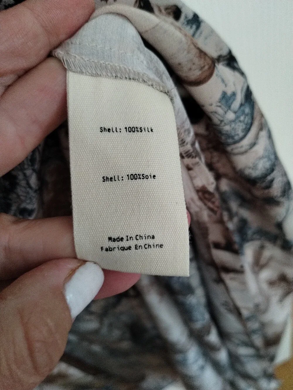 L'AGENCE Cameron Silk Shirt Dress In Tan Multi Western Toile Medium